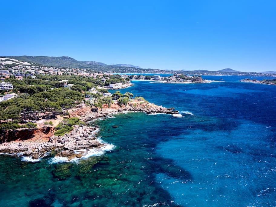 Bandol Roc Beach Vue Mer Grand T3 Face A La Plage Avec Parking Εξωτερικό φωτογραφία